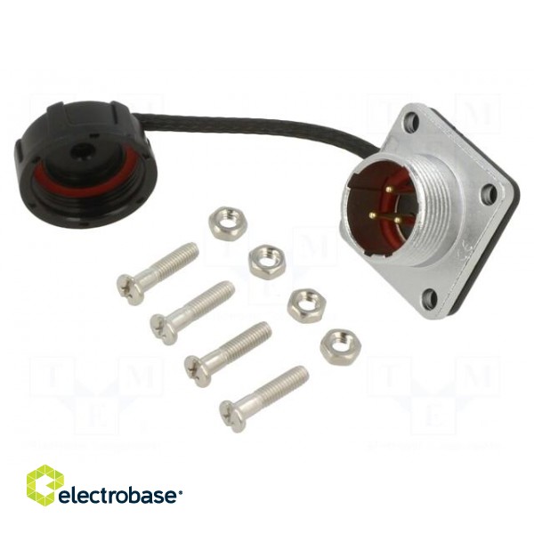Socket | WF16 | male | PIN: 3 | IP67 | 10A | soldering | 500V | 2mm2 | size 16