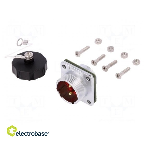 WF | socket | male | PIN: 2 | IP67 | soldering | 500V | Case: size 20 image 1