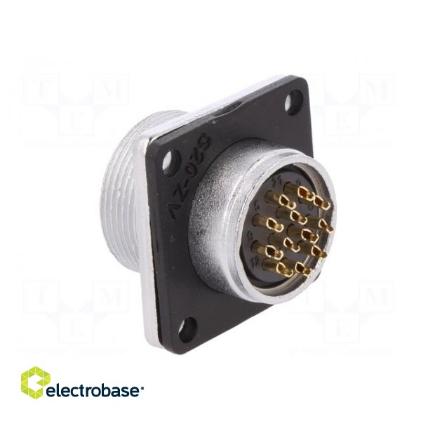 WS | socket | female | PIN: 12 | flange (4 holes),for panel mounting image 5