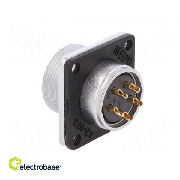WS | socket | female | PIN: 5 | flange (4 holes),for panel mounting фото 5