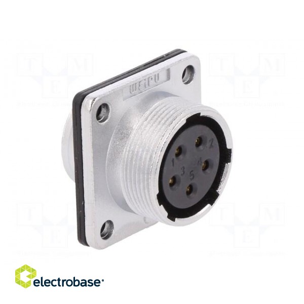 WS | socket | female | PIN: 5 | flange (4 holes),for panel mounting фото 9