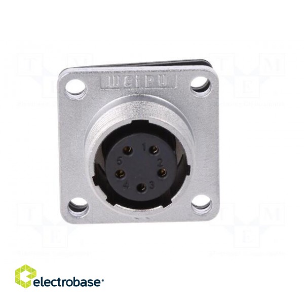 WS | socket | female | PIN: 5 | flange (4 holes),for panel mounting фото 4