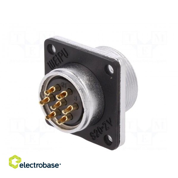 WS | socket | female | PIN: 7 | flange (4 holes),for panel mounting image 7