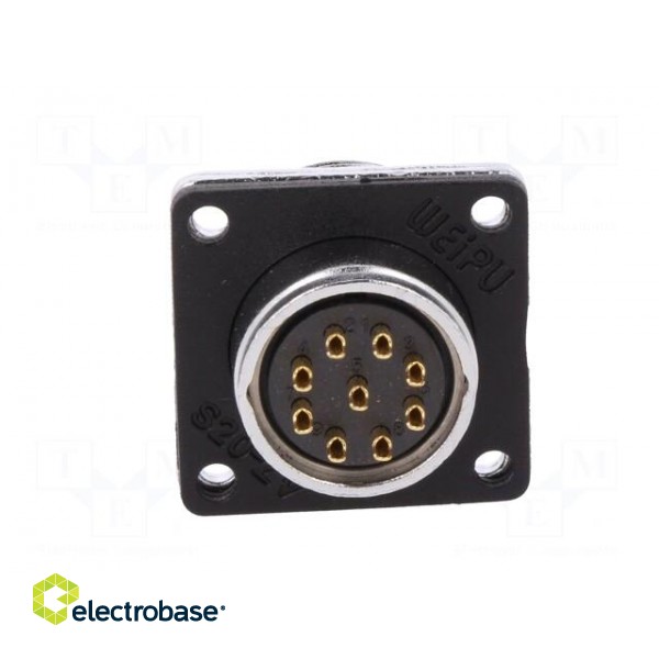 WS | socket | female | PIN: 9 | flange (4 holes),for panel mounting image 6