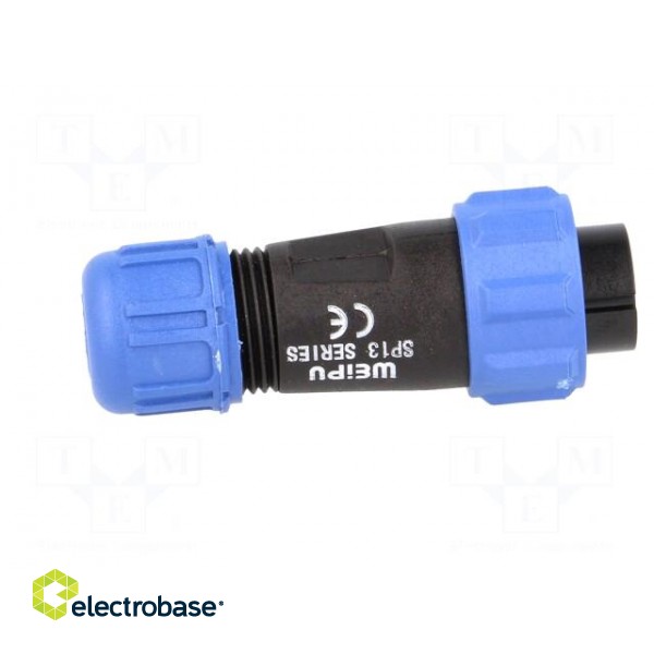 SP13 | plug | female | PIN: 2 | IP68 | 4÷6.5mm | 13A | soldering | for cable фото 7