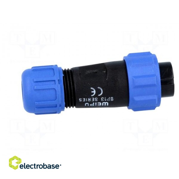 SP13 | plug | female | PIN: 3 | IP68 | 4÷6.5mm | 13A | soldering | for cable image 7