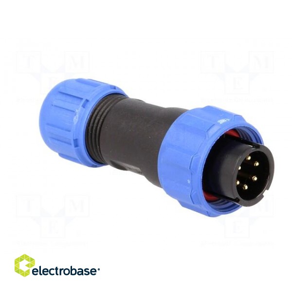 SP13 | plug | male | PIN: 6 | IP68 | 4÷6.5mm | 5A | soldering | for cable paveikslėlis 8