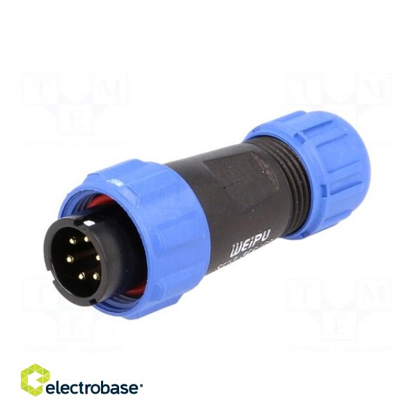 Plug | SP13 | male | PIN: 6 | IP68 | 4÷6.5mm | 5A | soldering | for cable image 2