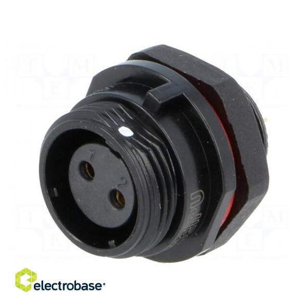 SP13 | socket | female | PIN: 2 | IP68 | 13A | soldering | 250V | 2mm2 image 1