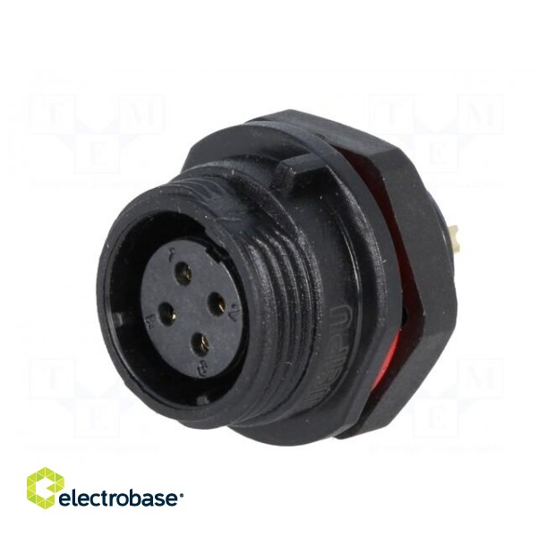 SP13 | socket | female | PIN: 4 | IP68 | 5A | soldering | 200V | 0.75mm2 image 2