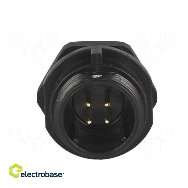 SP13 | socket | male | PIN: 4 | IP68 | 5A | soldering | for panel mounting paveikslėlis 9