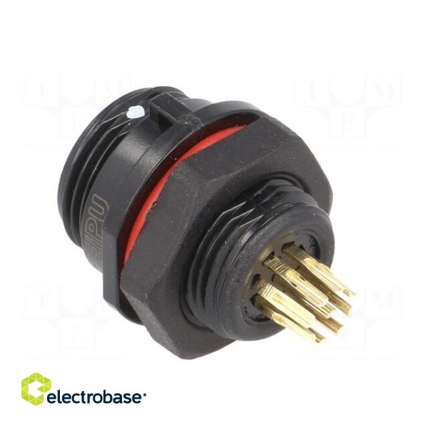 SP13 | socket | male | PIN: 9 | IP68 | 3A | soldering | for panel mounting paveikslėlis 4