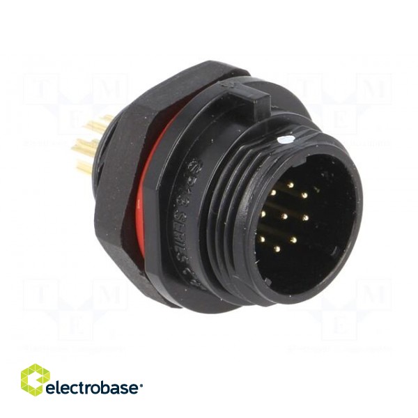 SP13 | socket | male | PIN: 9 | IP68 | 3A | soldering | for panel mounting paveikslėlis 8