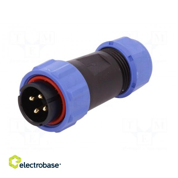 SP21 | plug | male | PIN: 4 | IP68 | 4.5÷7mm | soldering | for cable | 500V paveikslėlis 2