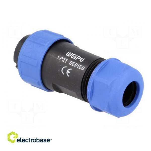 SP21 | plug | male | PIN: 5 | IP68 | 7÷12mm | soldering | for cable | 500V image 4