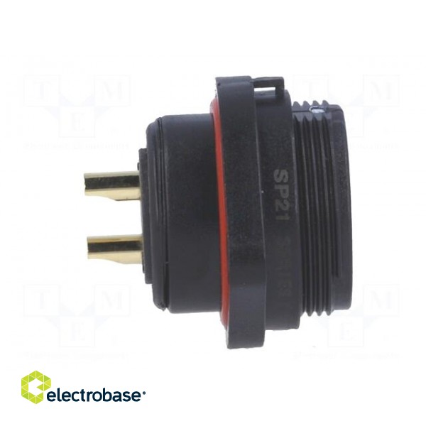 SP21 | socket | male | PIN: 2 | IP68 | soldering | 500V | 4mm2 | 30A | -25÷85°C image 7