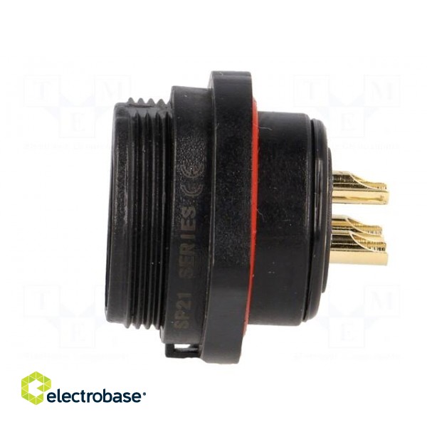 SP21 | socket | male | PIN: 3 | IP68 | soldering | 500V | 4mm2 | 30A | -25÷85°C image 3