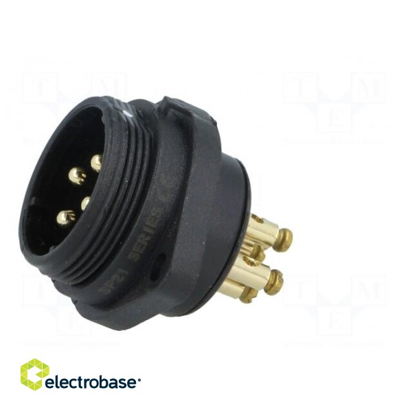 SP21 | socket | male | PIN: 4 | IP68 | screw terminal | 500V | 1.5mm2 | 30A image 3