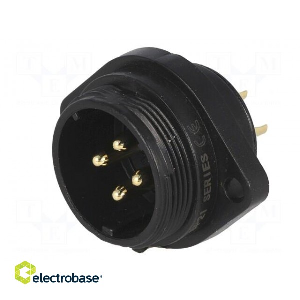 Socket | SP21 | male | PIN: 4 | IP68 | 30A | soldering | 500V | 4mm2 | -25÷85°C image 2