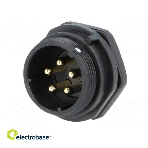 SP21 | socket | male | PIN: 5 | IP68 | soldering | 500V | 4mm2 | 30A | -25÷85°C image 2