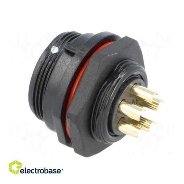 SP21 | socket | male | PIN: 5 | IP68 | soldering | 500V | 4mm2 | 30A | -25÷85°C paveikslėlis 4