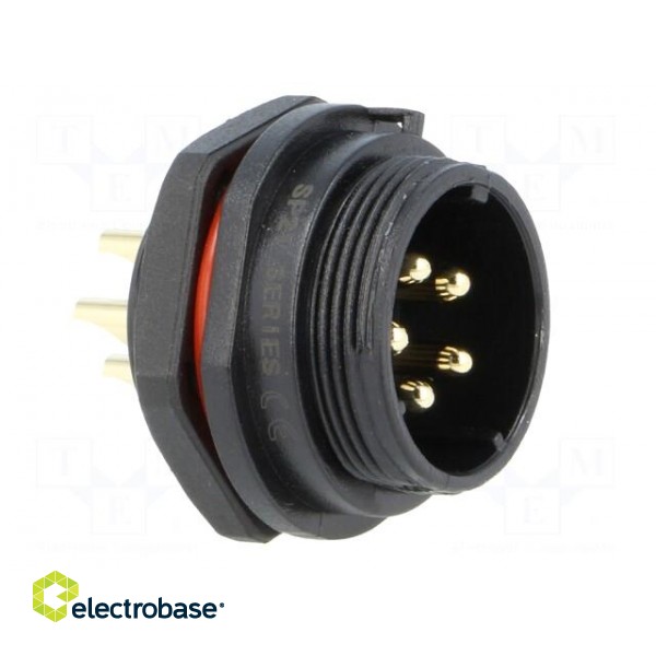 SP21 | socket | male | PIN: 5 | IP68 | soldering | 500V | 4mm2 | 30A | -25÷85°C paveikslėlis 8
