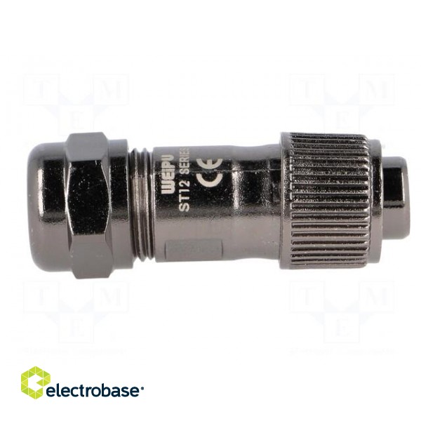 ST12 | plug | female | PIN: 3 | IP67 | 5÷8mm | 13A | soldering | for cable paveikslėlis 7