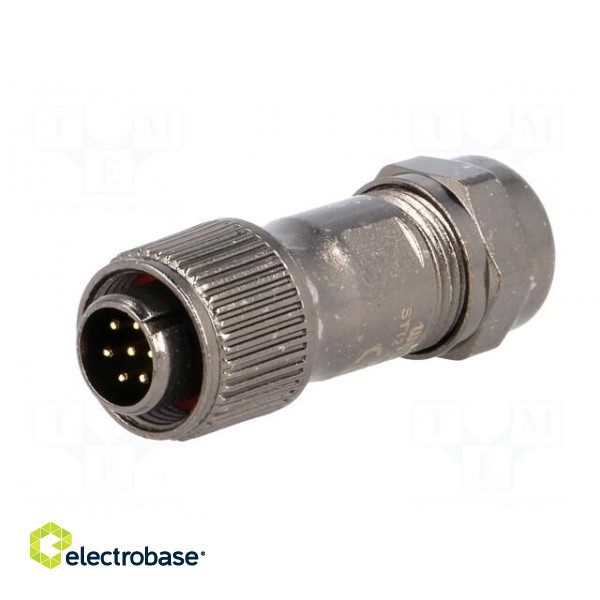 ST12 | plug | male | PIN: 7 | IP67 | 5÷8mm | 5A | soldering | for cable | 125V image 2