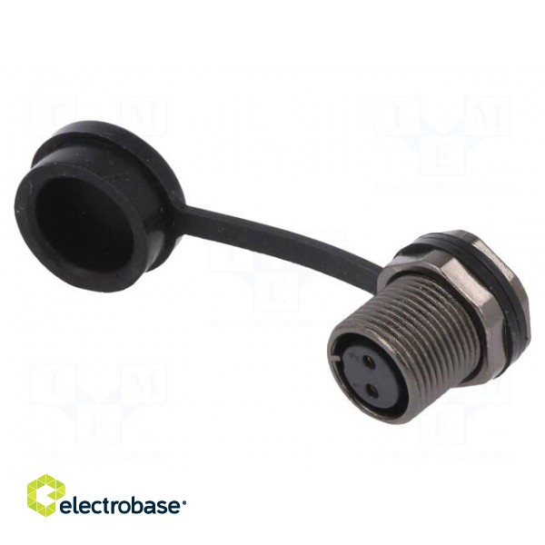 ST12 | socket | female | PIN: 2 | IP67 | 13A | soldering | 250V | 2mm2 image 1