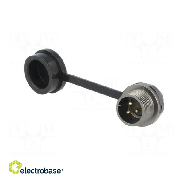 ST12 | socket | male | PIN: 3 | IP67 | 13A | soldering | 250V | 2mm2 | -25÷85°C image 2