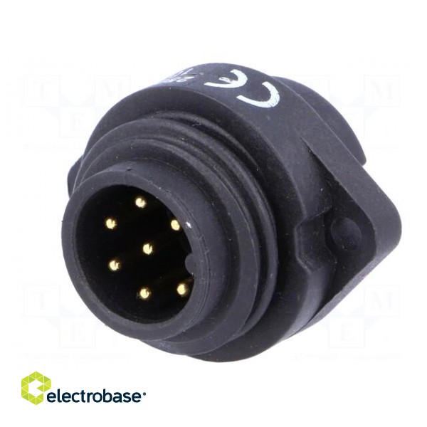 Socket | WA22 | male | PIN: 7 | 6+PE | IP67 | 10A | soldering | 250V image 2