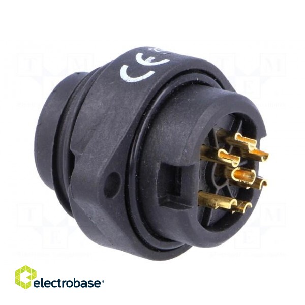 WA22 | socket | male | PIN: 7 | 6+PE | IP67 | 10A | soldering | 250V image 4