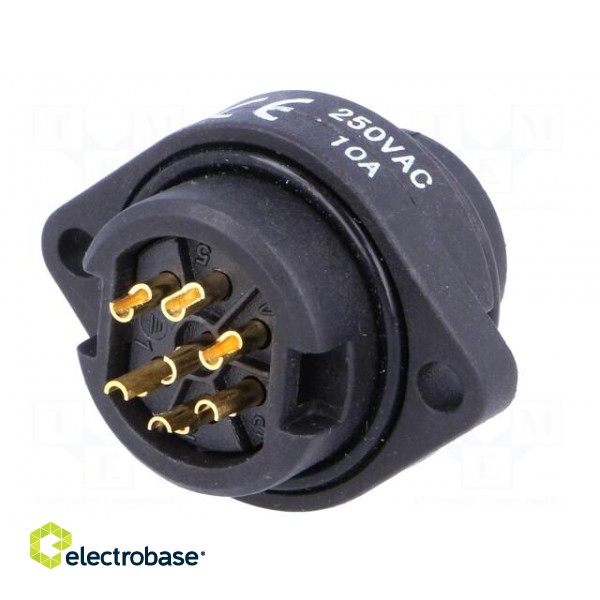WA22 | socket | male | PIN: 7 | 6+PE | IP67 | 10A | soldering | 250V paveikslėlis 6