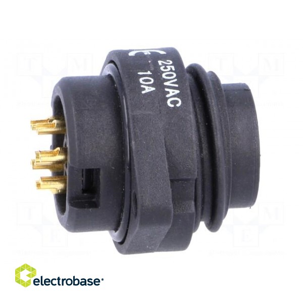 Socket | WA22 | male | PIN: 7 | 6+PE | IP67 | 10A | soldering | 250V image 7