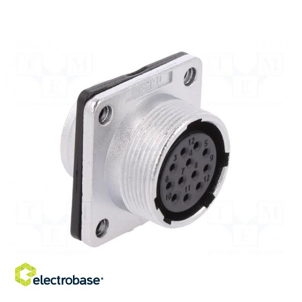 WS | socket | female | PIN: 12 | flange (4 holes),for panel mounting image 9