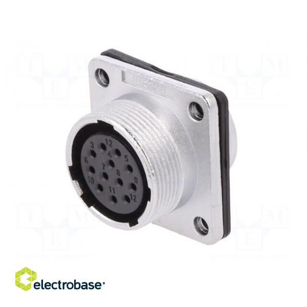 WS | socket | female | PIN: 12 | flange (4 holes),for panel mounting image 3