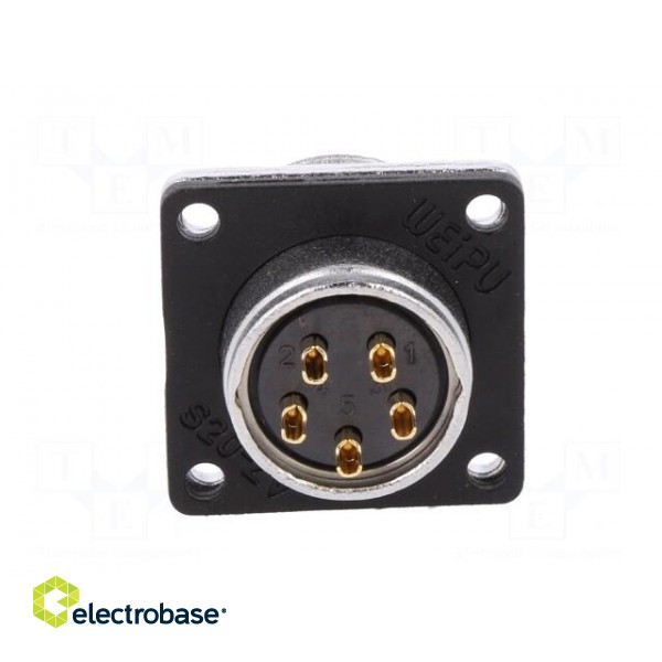 WS | socket | female | PIN: 5 | flange (4 holes),for panel mounting image 6