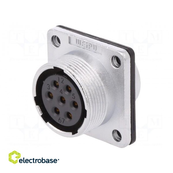 WS | socket | female | PIN: 7 | flange (4 holes),for panel mounting image 1