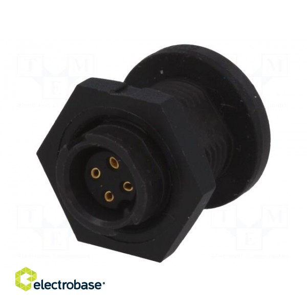 Connector: circular | EN2 | socket | female | THT | for panel mounting image 1
