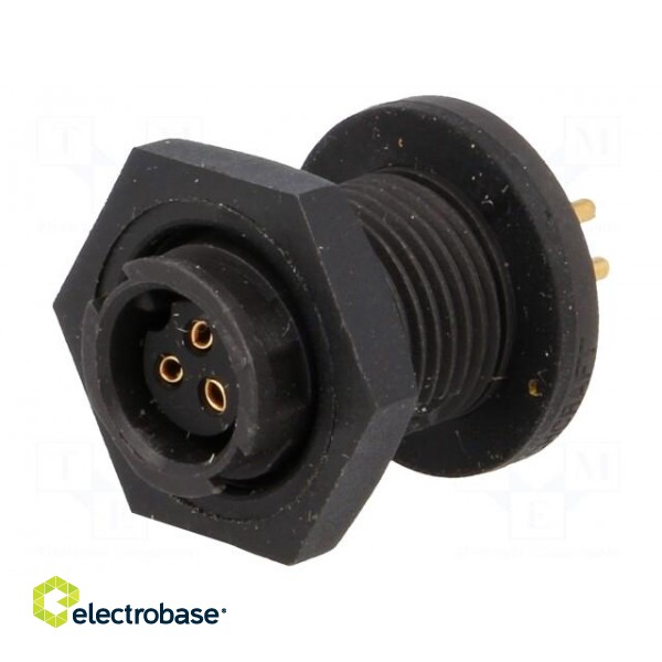 Connector: circular | EN2 | socket | female | THT | for panel mounting фото 1