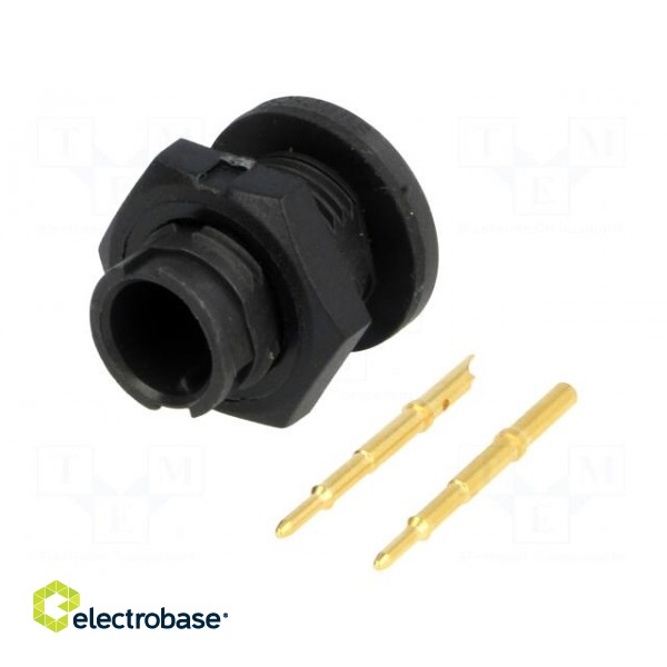 Connector: circular | EN2 | socket | male | soldering | PIN: 2 | 7A | IP68 image 1