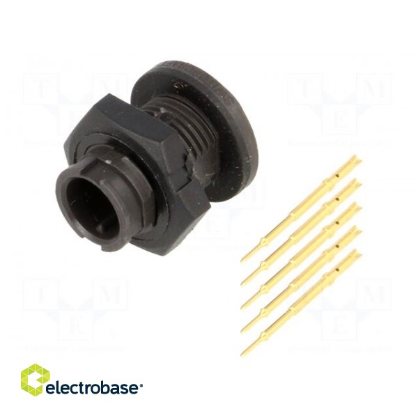 Connector: circular | Series: EN2 | socket | male | soldering | PIN: 5 | 3A paveikslėlis 1