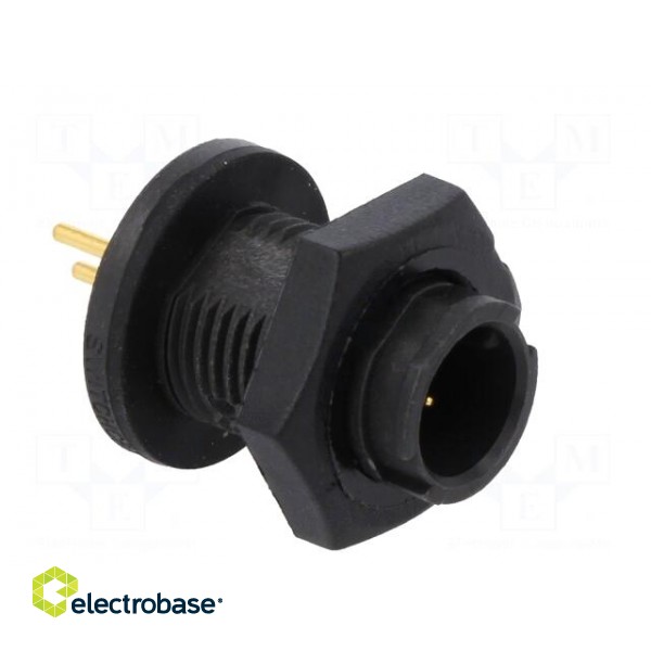 Connector: circular | Series: EN2 | socket | male | THT | PIN: 2 | 7A | IP68 image 8