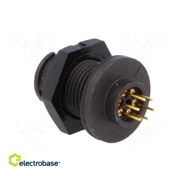 Connector: circular | Series: EN2 | socket | male | THT | PIN: 6 | 3A | IP68 фото 4