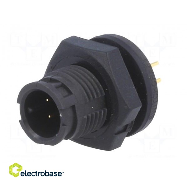 Connector: circular | EN2 | socket | male | THT | for panel mounting image 2