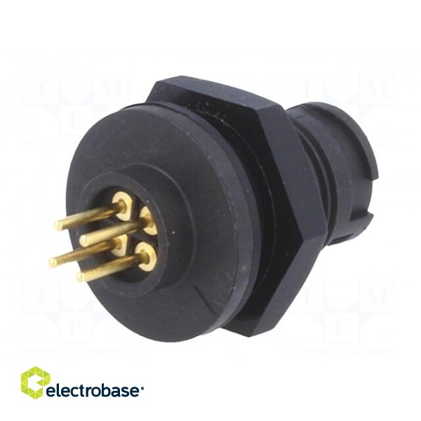 Connector: circular | Series: EN2 | socket | male | THT | PIN: 4 | 5A | IP68 paveikslėlis 6