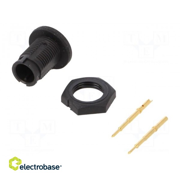 Connector: circular | EN2 | socket | male | soldering | PIN: 2 | 7A | IP68 image 1