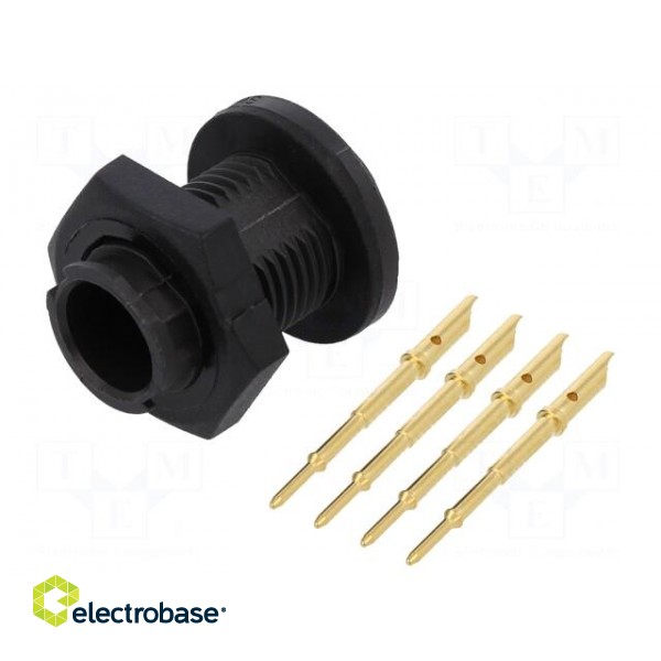 Connector: circular | Series: EN2 | socket | male | soldering | PIN: 4 | 5A image 1