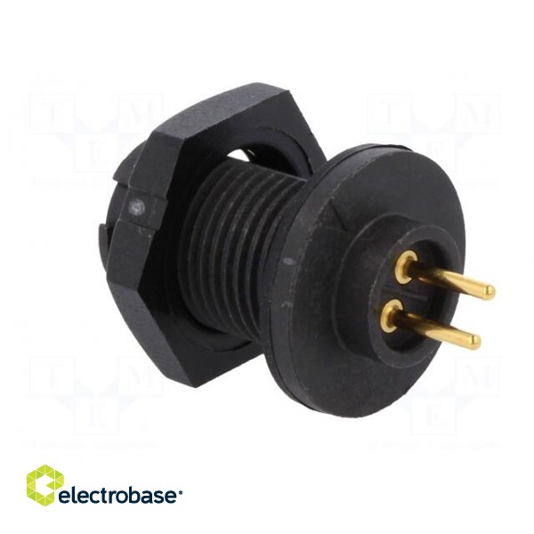Connector: circular | Series: EN2 | socket | male | THT | PIN: 2 | 7A | IP68 paveikslėlis 4