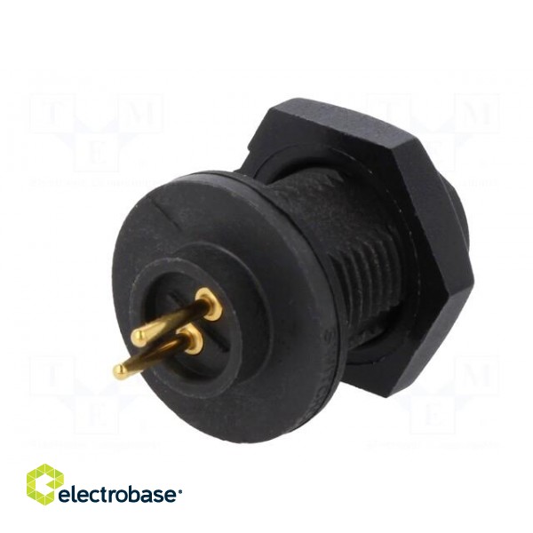 Connector: circular | Series: EN2 | socket | male | THT | PIN: 2 | 7A | IP68 image 6